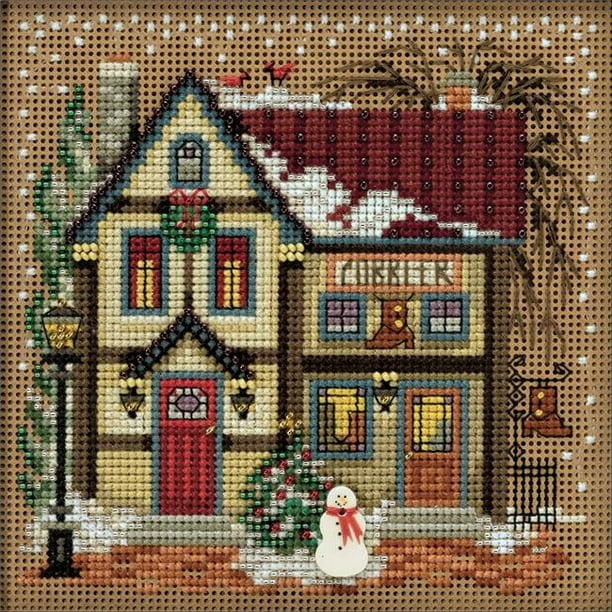 Needlework Crafts Embroidery DIY Counted Cross Stitch Kit Village Clock Tower